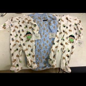 Fleece sleep bag and 2 Fleece onesies